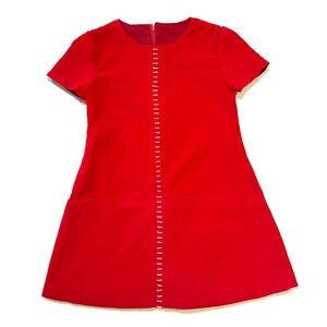 Isabel Garreton Vintage Cherry Red Corduroy Holiday Christmas Dress Girls 5